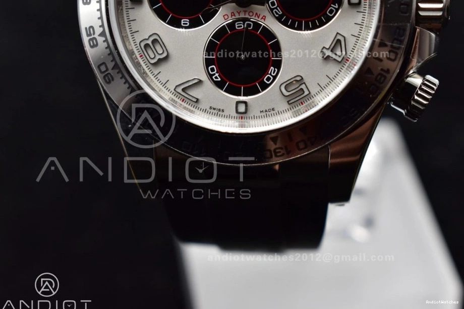 SA4130 Clean Silver Daytona 116519 Black 1:1 Best Edition Strap on Rubber Dial Elegant 904L Case SS 414 V 0331